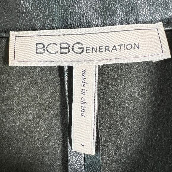 BCBGeneration Black Leather-Style Romper - Picture 3 of 3